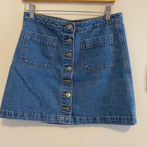 Brandy Melville denim button up skirt